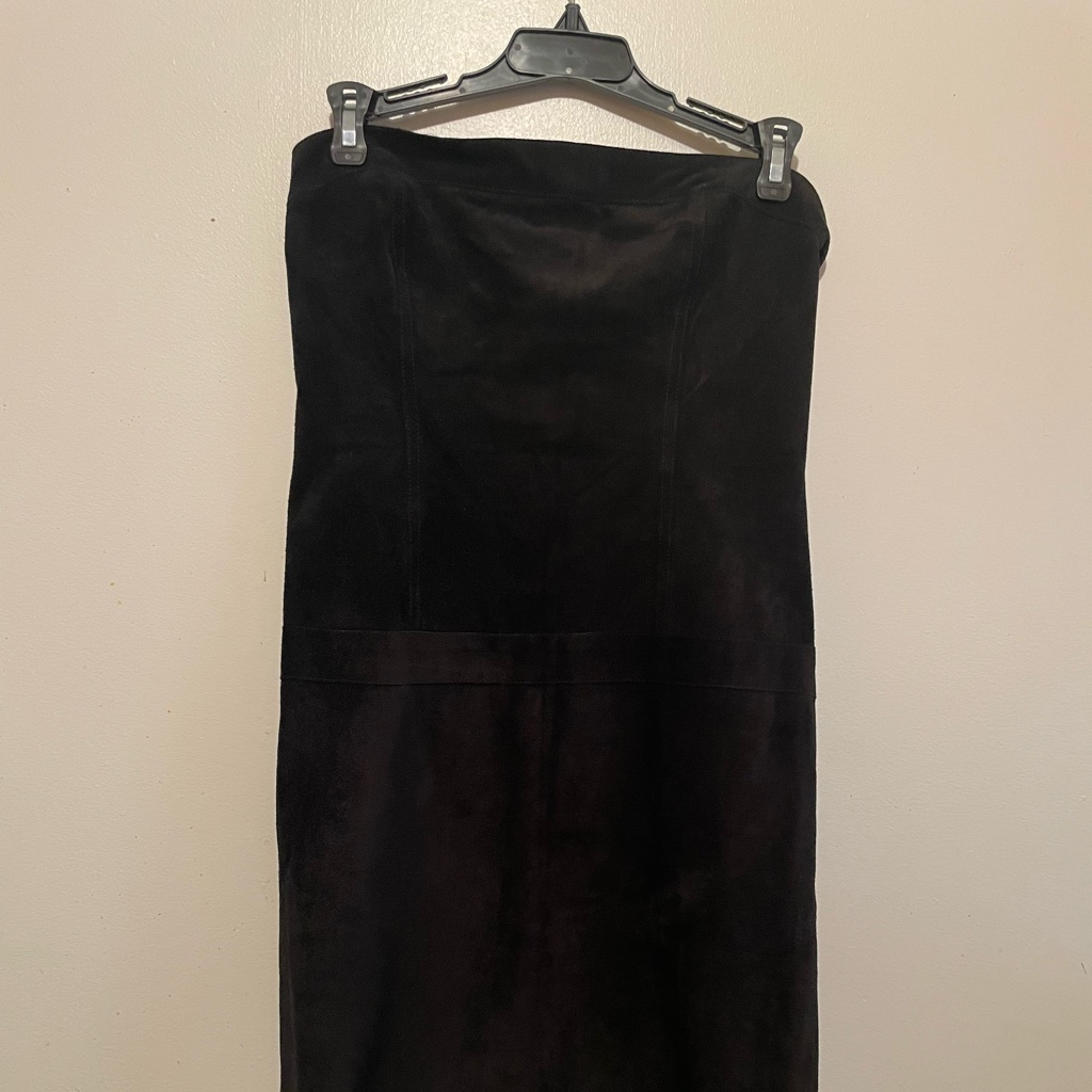 Gently Worn Black Suede Theory Strapless Dress!
